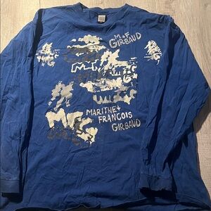 Blue Long Sleeve Graphic Tee vintage Marithé + François Girbaud size XXXL